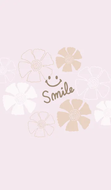 [LINE着せ替え] 白とベージュのお花30の画像1