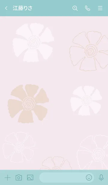 [LINE着せ替え] 白とベージュのお花30の画像3