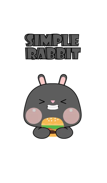 [LINE着せ替え] Simple So Pretty Black Rabbit Theme (JP)の画像1