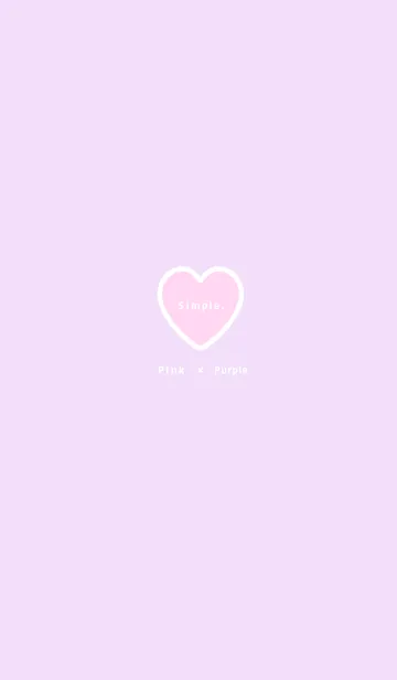 [LINE着せ替え] シンプルハート / ピンク × パープルの画像1