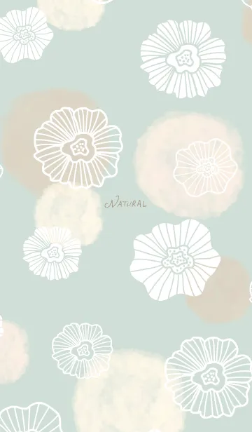 [LINE着せ替え] 花と水彩丸 ベージュ20の画像1