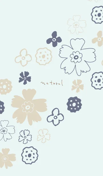 手書き花 くすみブルー5の着せ替えメイン画像