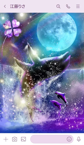 [LINE着せ替え] 運気上昇 Space Lucky Whales and Dolphinsの画像3