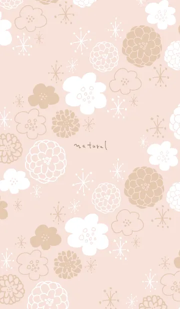 [LINE着せ替え] 白とベージュのお花 キラキラ5の画像1