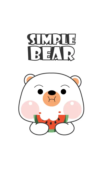 [LINE着せ替え] Simple So Pretty White Bear Theme (JP)の画像1