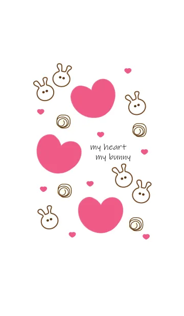 [LINE着せ替え] little heart & little bunny 2の画像1