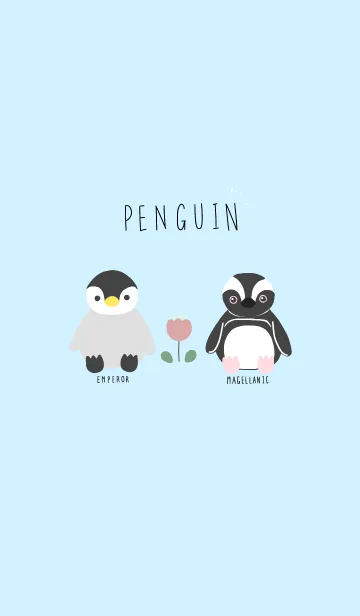 [LINE着せ替え] PENGUIN (flower)の画像1