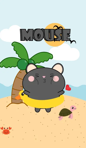 [LINE着せ替え] Black Mouse  On The Beach Theme (JP)の画像1