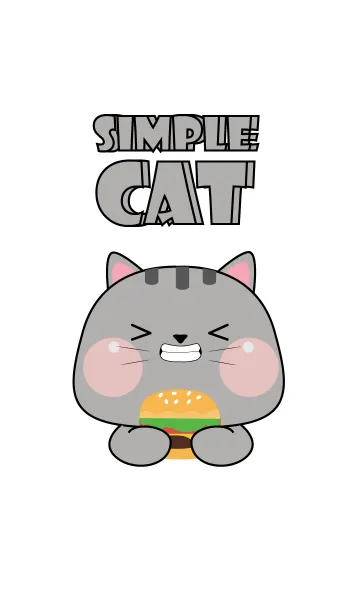 [LINE着せ替え] Simple So Pretty Grey Cat Theme (JP)の画像1