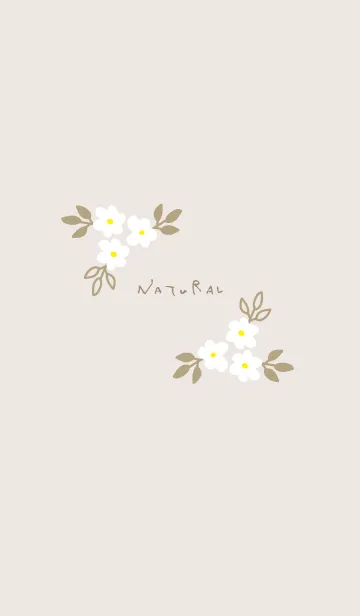 [LINE着せ替え] ナチュラル花くすみベージュ4の画像1