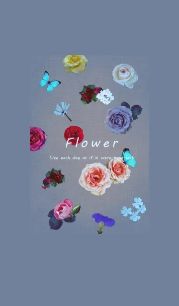 [LINE着せ替え] ～Flower♥ブルー～の画像1