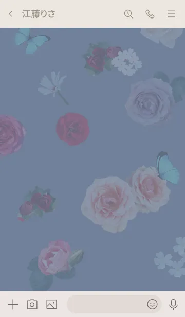 [LINE着せ替え] ～Flower♥ブルー～の画像3