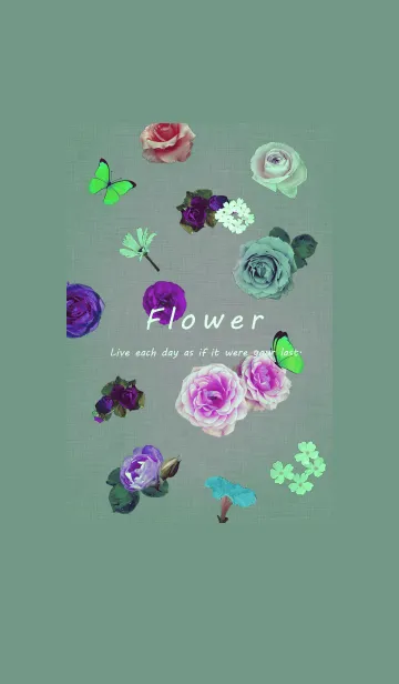 [LINE着せ替え] ～Flower♥グリーン6～の画像1