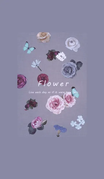[LINE着せ替え] ～Flower♥パープル6～の画像1
