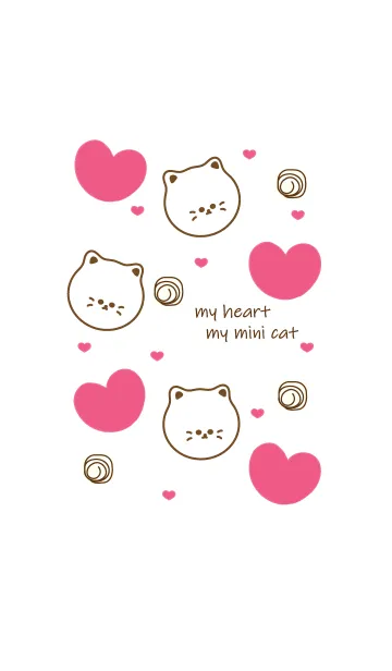 [LINE着せ替え] Cute cat & Cute heart 4の画像1