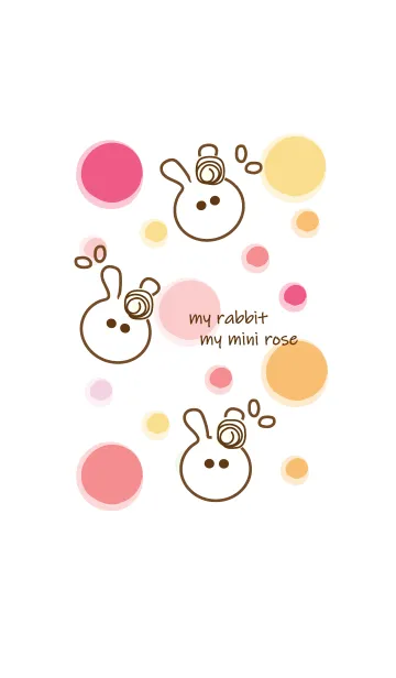 [LINE着せ替え] Cute mini rose & cute rabbit 4の画像1