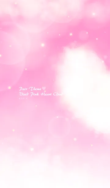 [LINE着せ替え] Pair Theme Vivid Pink Heart Cloud.MEKYMの画像1