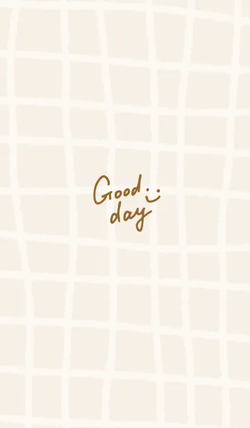 [LINE着せ替え] 手書きチェック スマイル ベージュ6の画像1