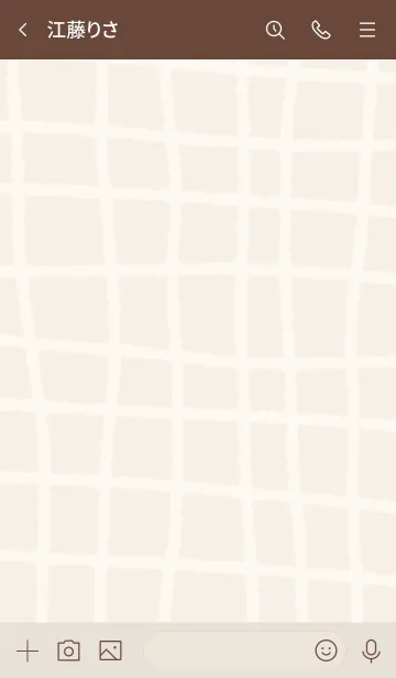 [LINE着せ替え] 手書きチェック スマイル ベージュ6の画像3