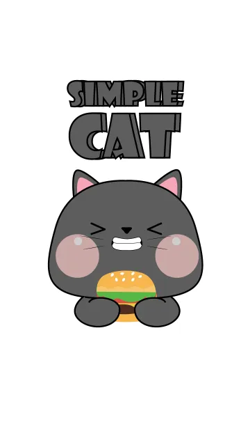 [LINE着せ替え] Simple So Pretty Black Cat Theme (JP)の画像1