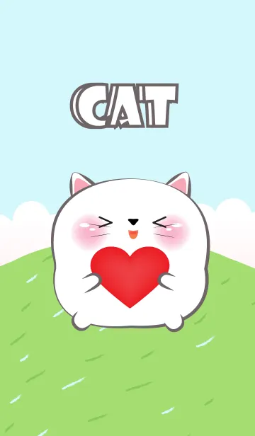 [LINE着せ替え] Cute Chubby White Cat Theme (JP)の画像1