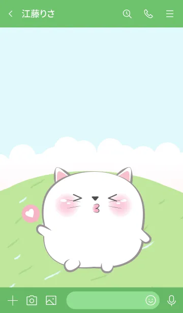[LINE着せ替え] Cute Chubby White Cat Theme (JP)の画像3
