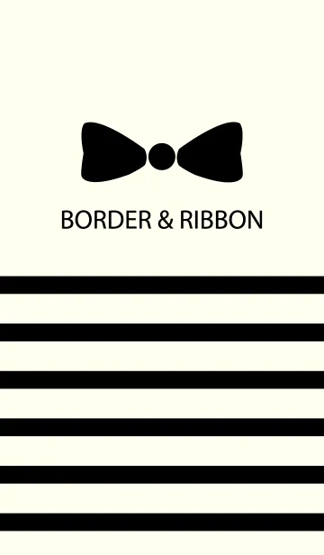 [LINE着せ替え] BORDER & RIBBON -BLACK+BLACK-の画像1