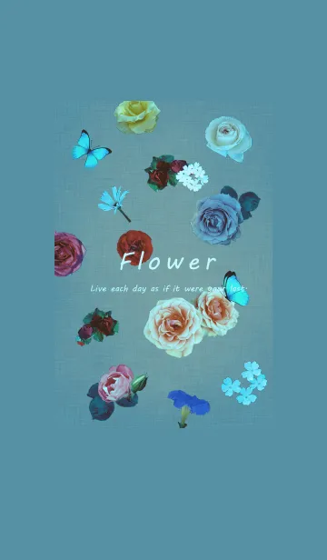 [LINE着せ替え] ～Flower♥ブルー5～の画像1