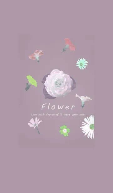 [LINE着せ替え] ～Flower♥パープル8～の画像1
