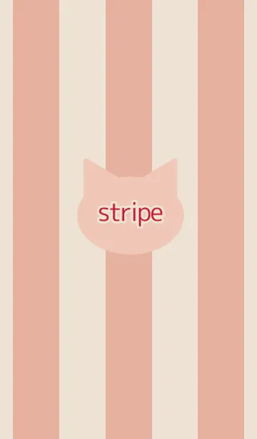 [LINE着せ替え] stripe cat pinkの画像1