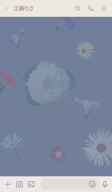 [LINE着せ替え] ～Flower♥ブルー6～の画像3