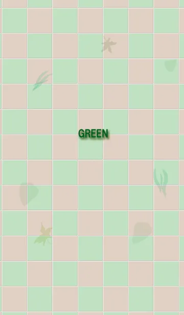 [LINE着せ替え] GREEN05 (leaves&2color tile)の画像1