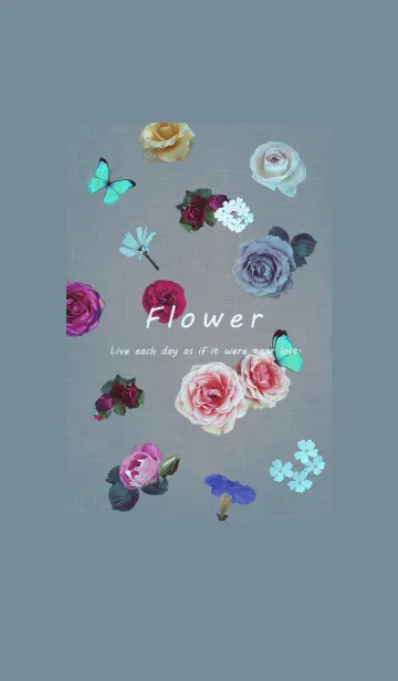 [LINE着せ替え] ～Flower♥グレー6～の画像1