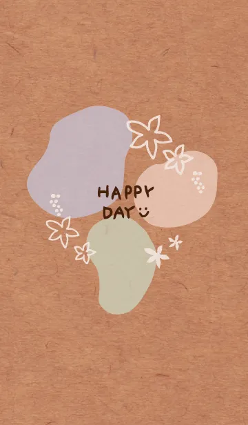 [LINE着せ替え] 有機的な丸と花5の画像1