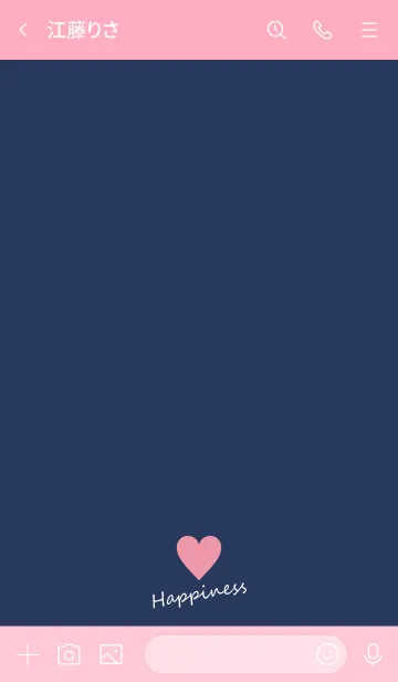 [LINE着せ替え] Small Heart *Navy+Pink 17*の画像3