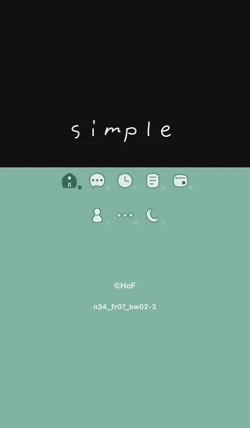 [LINE着せ替え] n34_07_グリーン 黒/白2-3の画像1