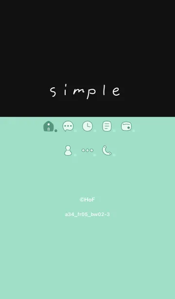 [LINE着せ替え] a34_05_グリーン 黒/白2-3の画像1