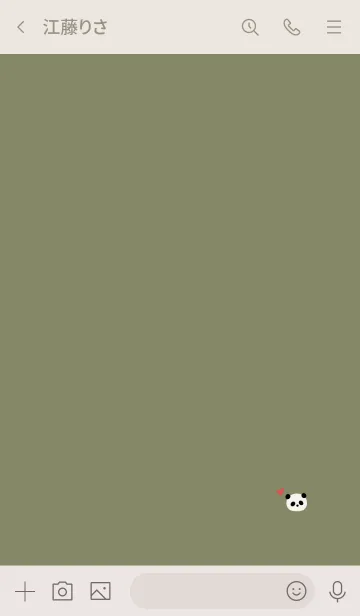 [LINE着せ替え] カーキベージュ。シンプルパンダ。の画像3