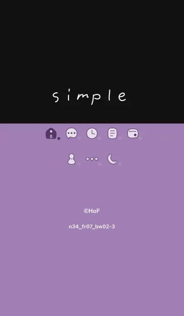[LINE着せ替え] n34_07_パープル 黒/白2-3の画像1