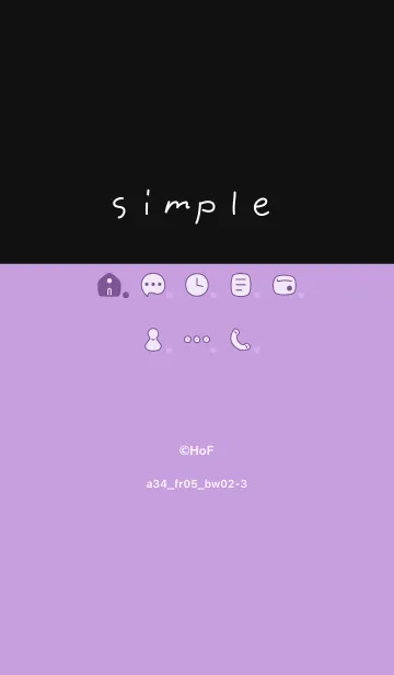 [LINE着せ替え] a34_05_パープル 黒/白2-3の画像1