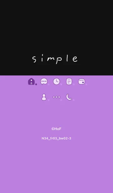 [LINE着せ替え] N34_03_パープル 黒/白2-3の画像1