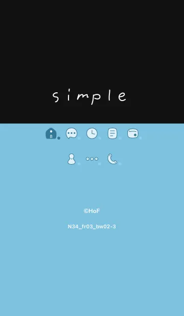 [LINE着せ替え] N34_03_シアン 黒/白2-3の画像1