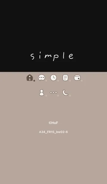 [LINE着せ替え] A34.15_ベージュ 黒/白2-6の画像1