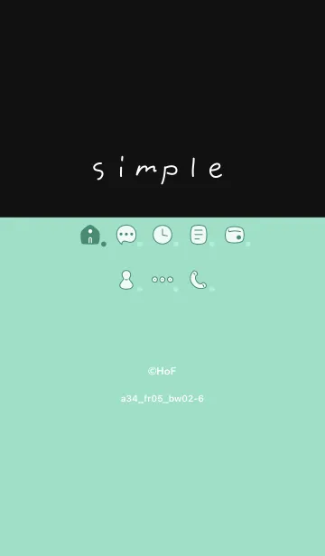 [LINE着せ替え] a34_05_グリーン 黒/白2-6の画像1