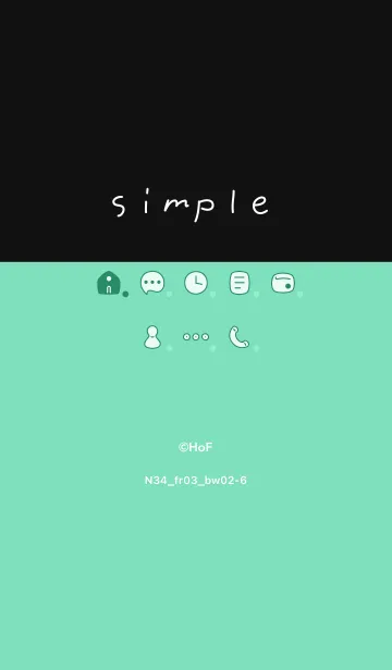[LINE着せ替え] N34_03_グリーン 黒/白2-6の画像1