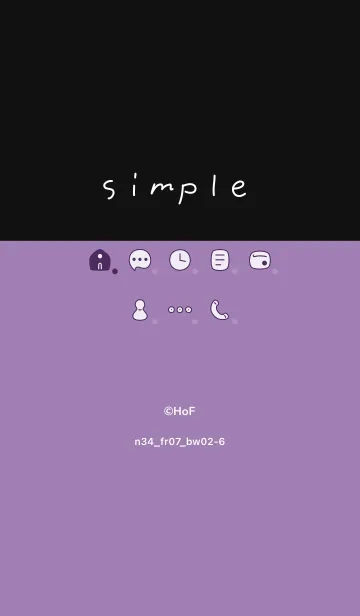 [LINE着せ替え] n34_07_パープル 黒/白2-6の画像1