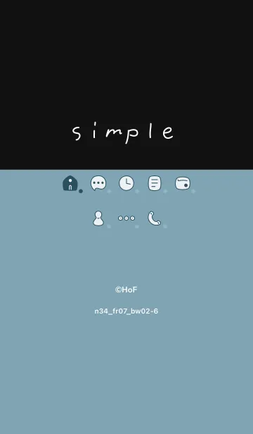 [LINE着せ替え] n34_07_シアン 黒/白2-6の画像1