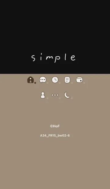 [LINE着せ替え] A34.15_ベージュ4 黒/白2-6の画像1