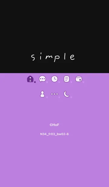 [LINE着せ替え] N34_03_パープル 黒/白2-6の画像1