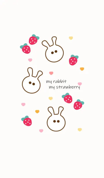 [LINE着せ替え] Rabbit & Strawberry 7の画像1